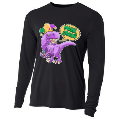 Funny Mardi Grawr T-Rex Dinosaur Cooling Performance Long Sleeve Crew
