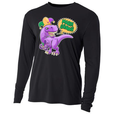 Funny Mardi Grawr T-Rex Dinosaur Cooling Performance Long Sleeve Crew