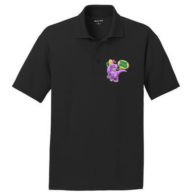 Funny Mardi Grawr T-Rex Dinosaur PosiCharge RacerMesh Polo