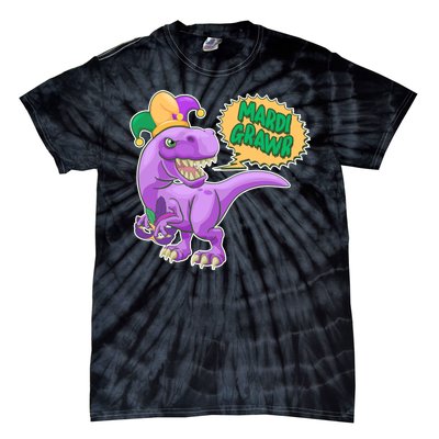 Funny Mardi Grawr T-Rex Dinosaur Tie-Dye T-Shirt