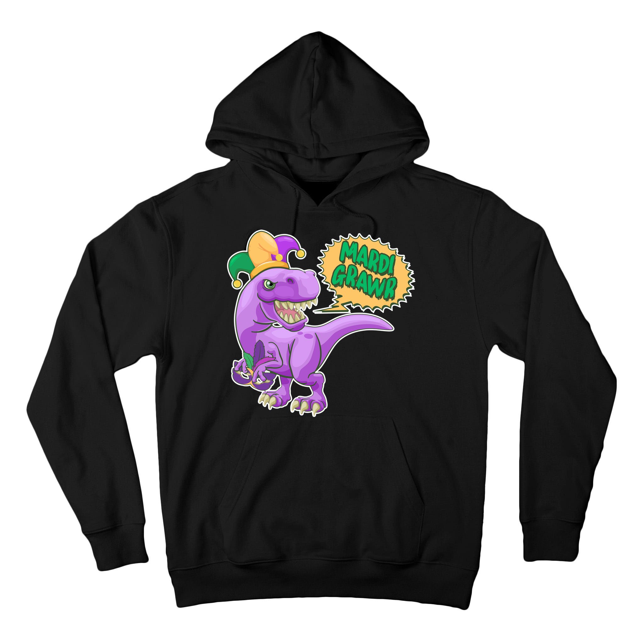 Funny Mardi Grawr T-Rex Dinosaur Tall Hoodie