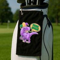 Funny Mardi Grawr T-Rex Dinosaur Golf Towel