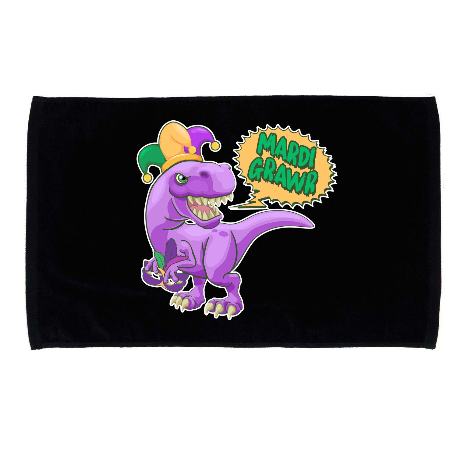 Funny Mardi Grawr T-Rex Dinosaur Microfiber Hand Towel