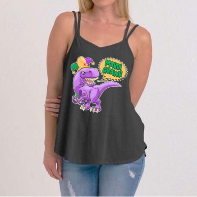 Funny Mardi Grawr T-Rex Dinosaur Women's Strappy Tank