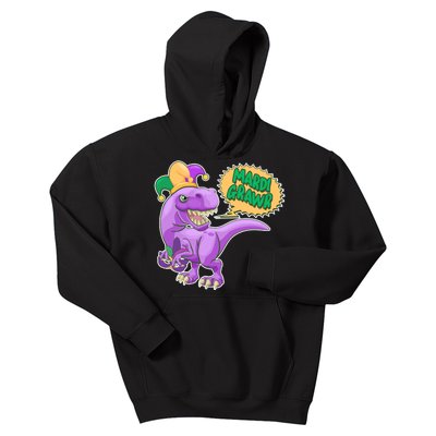 Funny Mardi Grawr T-Rex Dinosaur Kids Hoodie