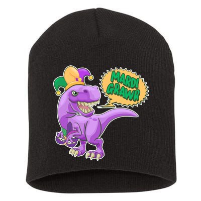 Funny Mardi Grawr T-Rex Dinosaur Short Acrylic Beanie