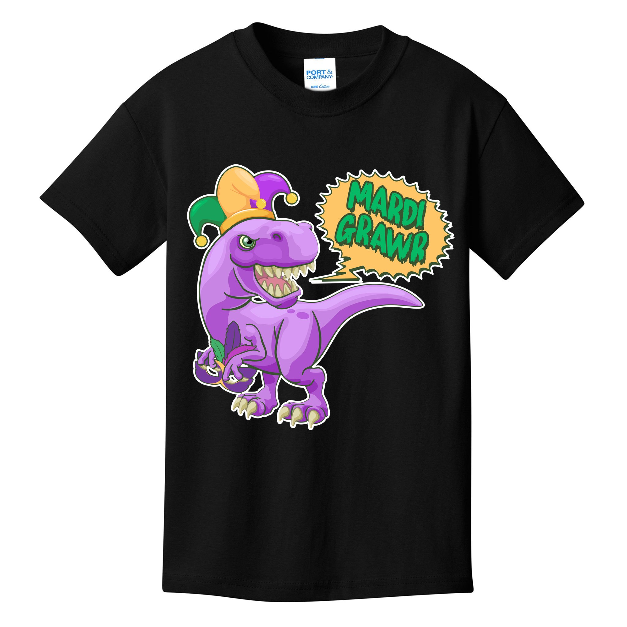 Funny Mardi Grawr T-Rex Dinosaur Kids T-Shirt