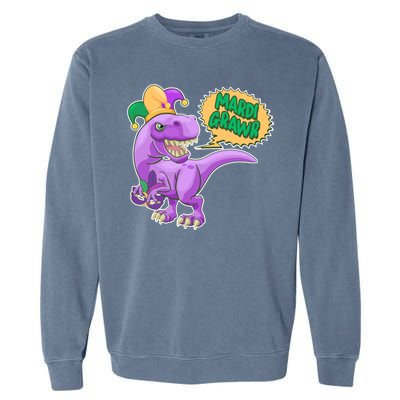 Funny Mardi Grawr T-Rex Dinosaur Garment-Dyed Sweatshirt