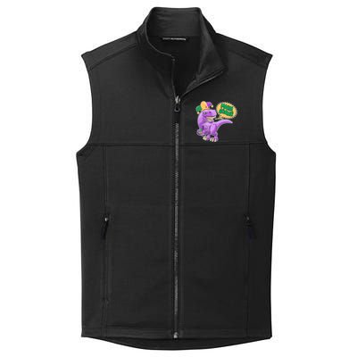 Funny Mardi Grawr T-Rex Dinosaur Collective Smooth Fleece Vest