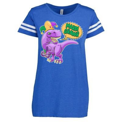 Funny Mardi Grawr T-Rex Dinosaur Enza Ladies Jersey Football T-Shirt