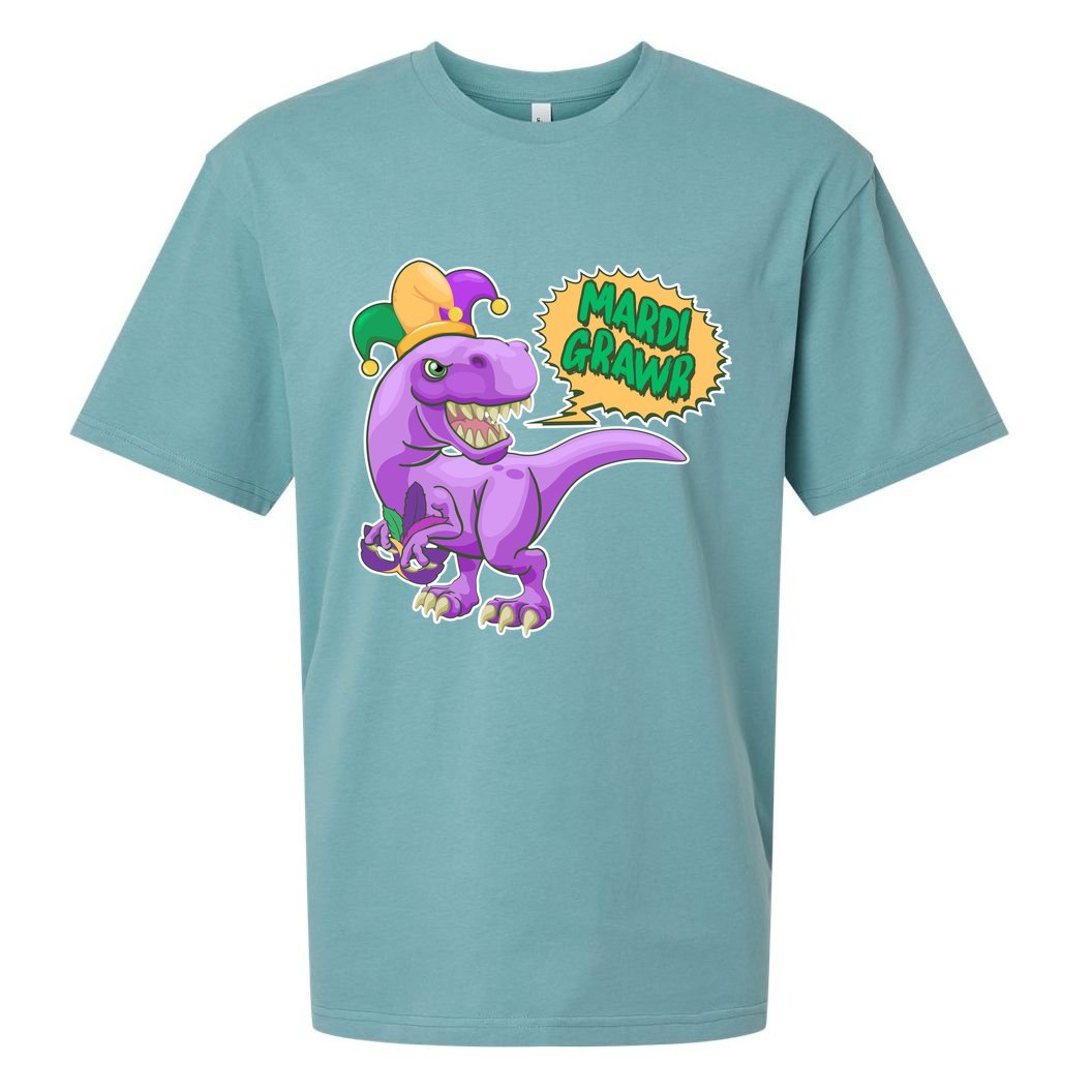 Funny Mardi Grawr T-Rex Dinosaur Sueded Cloud Jersey T-Shirt
