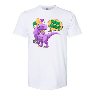 Funny Mardi Grawr T-Rex Dinosaur Softstyle CVC T-Shirt