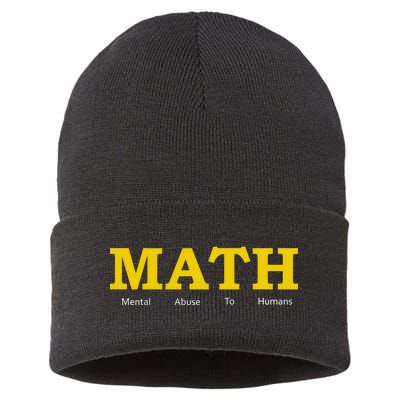 Funny Math - Mental Abuse To Humans Sustainable Knit Beanie