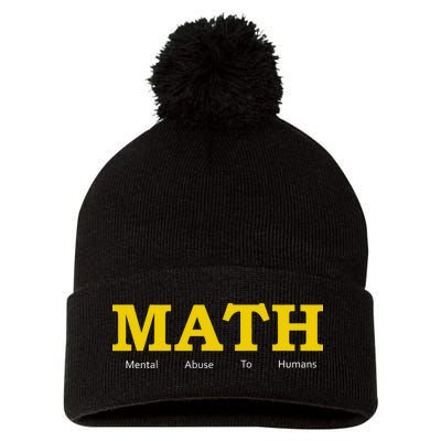 Funny Math - Mental Abuse To Humans Pom Pom 12in Knit Beanie