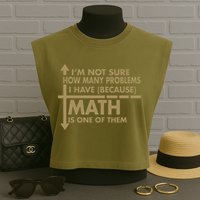 Funny Math Problems Garment-Dyed Women's Muscle Tee