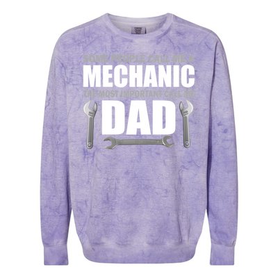 Funny Mechanic Dad Colorblast Crewneck Sweatshirt