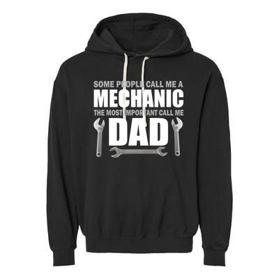 Funny Mechanic Dad Garment-Dyed Fleece Hoodie
