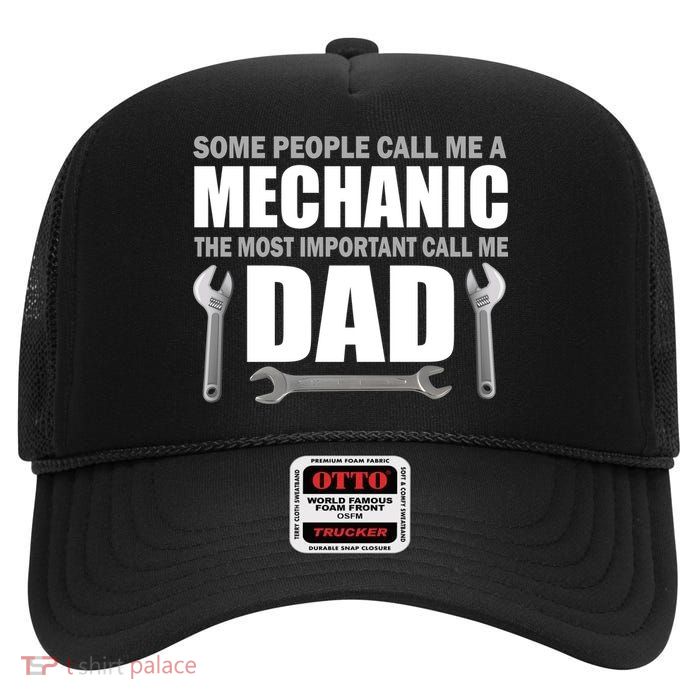 Funny Mechanic Dad High Crown Mesh Back Trucker Hat