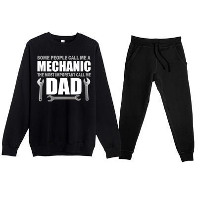 Funny Mechanic Dad Premium Crewneck Sweatsuit Set