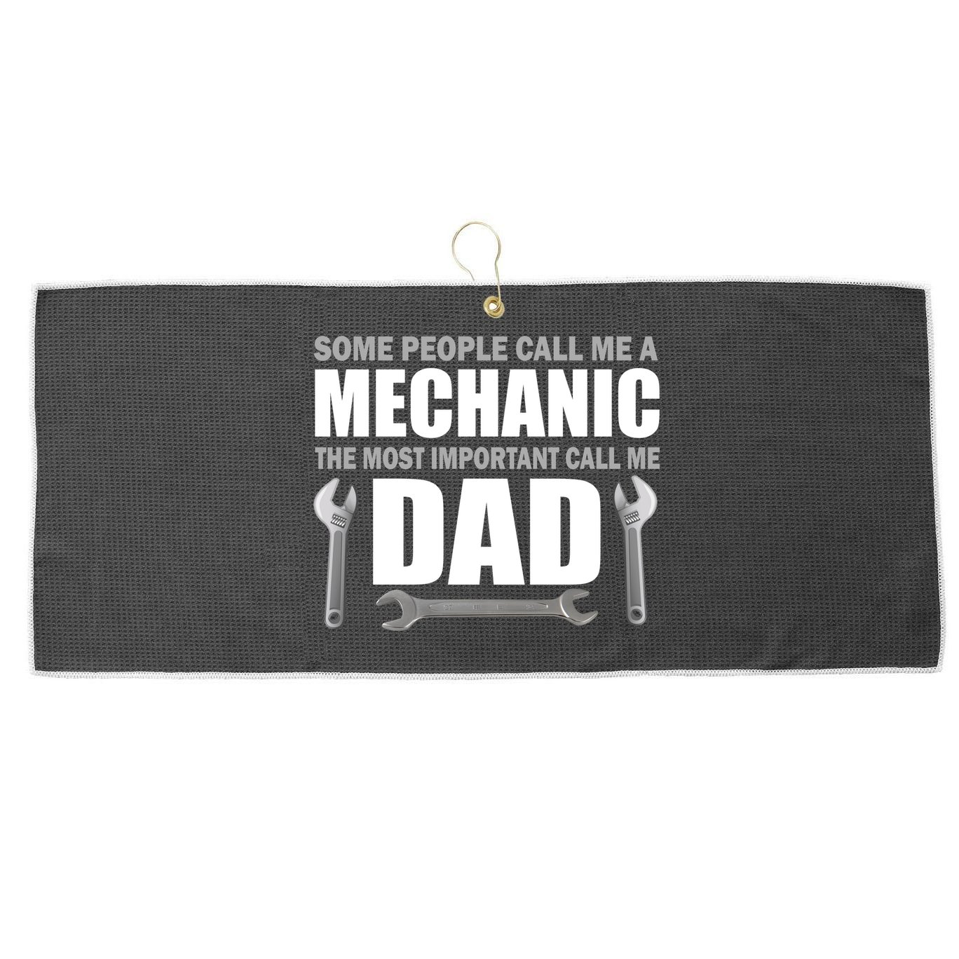 Funny Mechanic Dad Large Microfiber Waffle Golf Towel