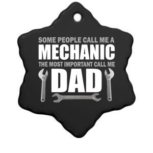 Funny Mechanic Dad Ceramic Star Ornament