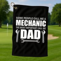 Funny Mechanic Dad Golf Towel