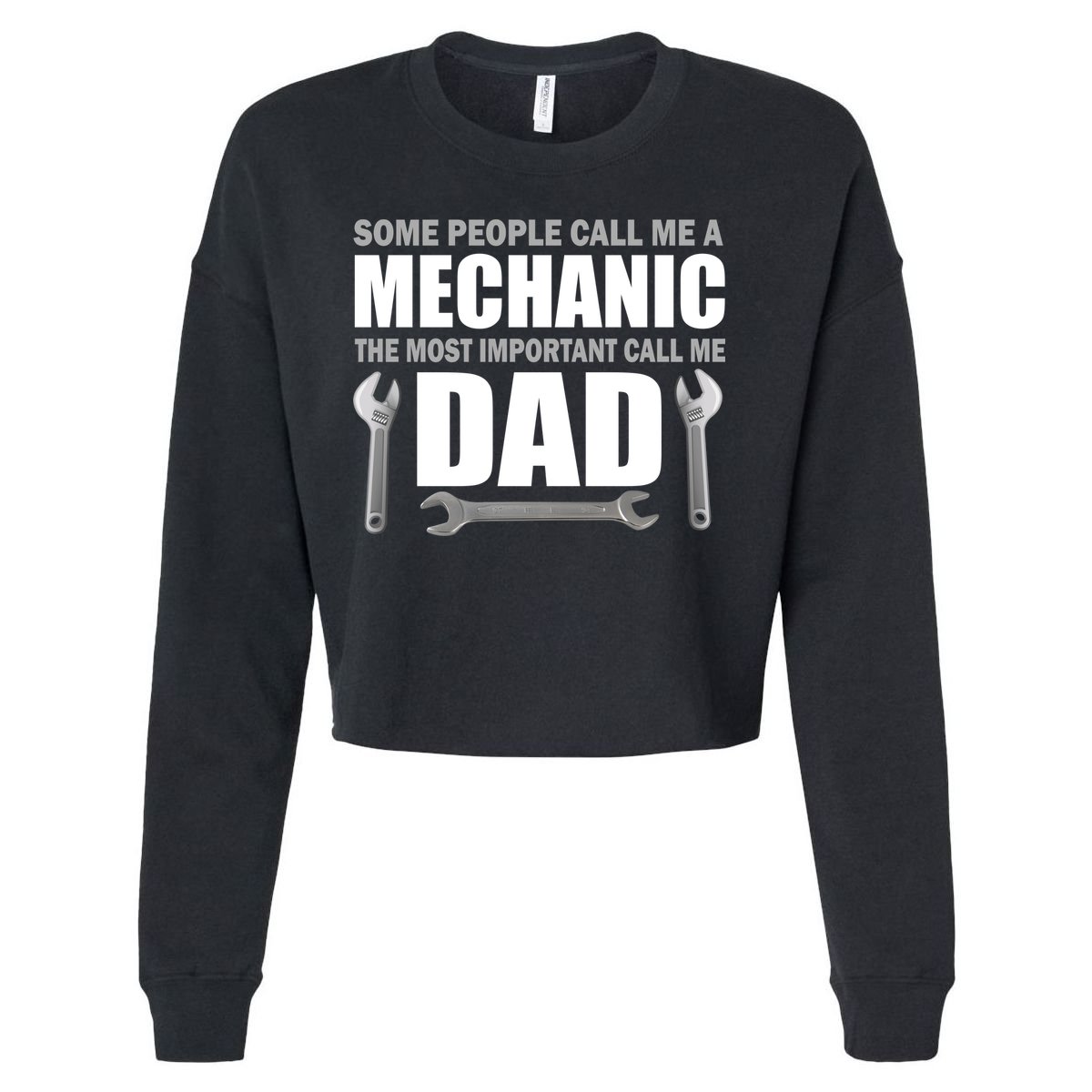 Funny Mechanic Dad Cropped Pullover Crew