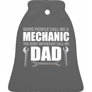 Funny Mechanic Dad Ceramic Bell Ornament