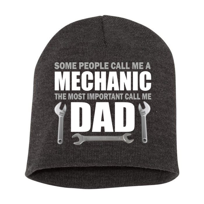 Funny Mechanic Dad Short Acrylic Beanie