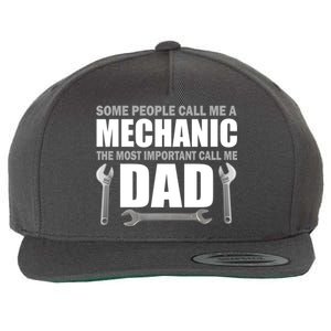 Funny Mechanic Dad Wool Snapback Cap