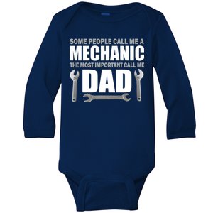 Funny Mechanic Dad Baby Long Sleeve Bodysuit