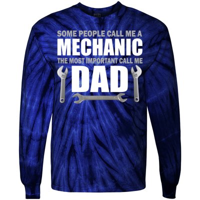 Funny Mechanic Dad Tie-Dye Long Sleeve Shirt