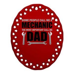 Funny Mechanic Dad Ceramic Oval Ornament