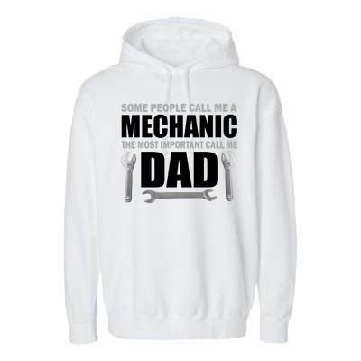 Funny Mechanic Dad Garment-Dyed Fleece Hoodie