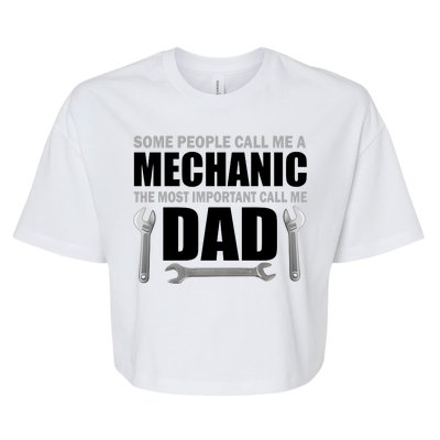 Funny Mechanic Dad Bella+Canvas Jersey Crop Tee