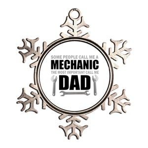 Funny Mechanic Dad Metallic Star Ornament