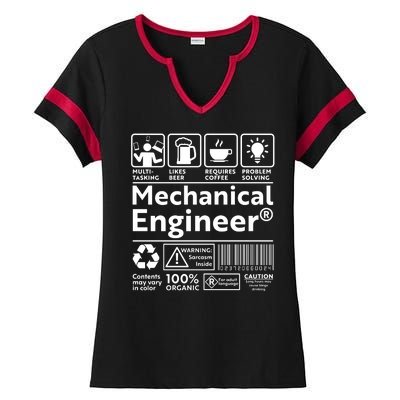 Funny Mechanical Engineer Label Ladies Halftime Notch Neck Tee