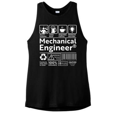 Funny Mechanical Engineer Label Ladies PosiCharge Tri-Blend Wicking Tank