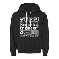 Funny Mechanical Engineer Label Garment-Dyed Fleece Hoodie