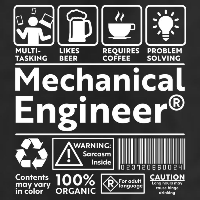 Funny Mechanical Engineer Label Garment-Dyed Fleece Hoodie
