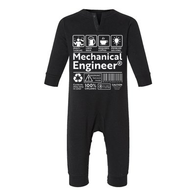 Funny Mechanical Engineer Label Infant Fleece One Piece