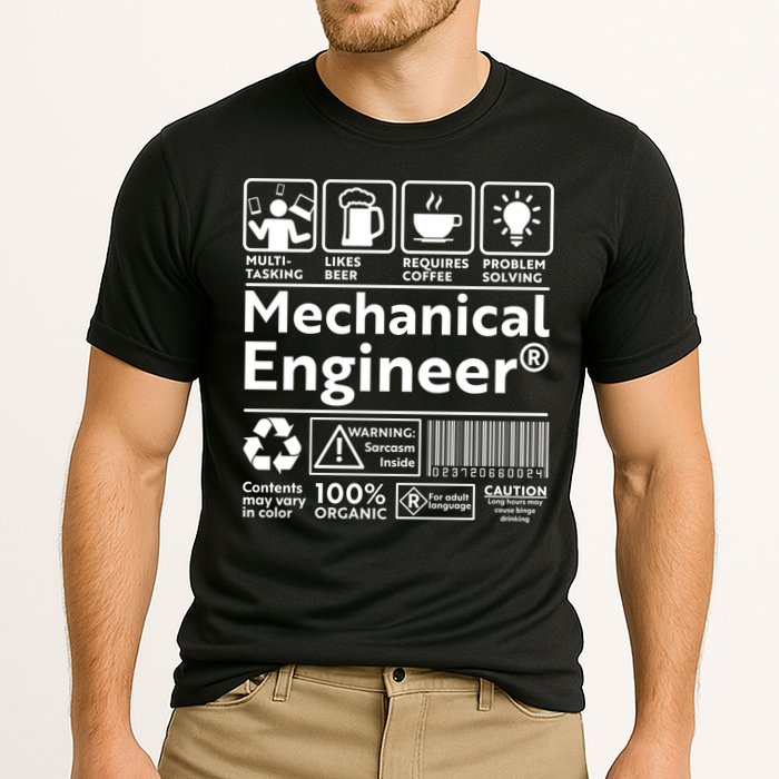Funny Mechanical Engineer Label Performance Shirt