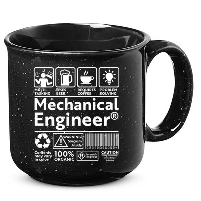 Funny Mechanical Engineer Label 15oz Campfire Ceramic Mug