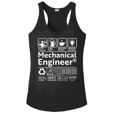 Funny Mechanical Engineer Label Ladies PosiCharge Competitor Racerback Tank