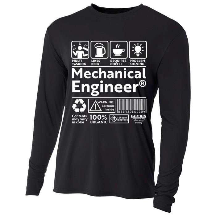 Funny Mechanical Engineer Label Cooling Performance Long Sleeve Crew