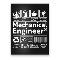 Funny Mechanical Engineer Label Poster