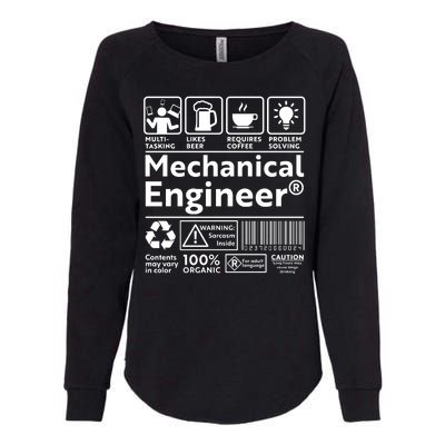 Funny Mechanical Engineer Label Womens California Wash Sweatshirt