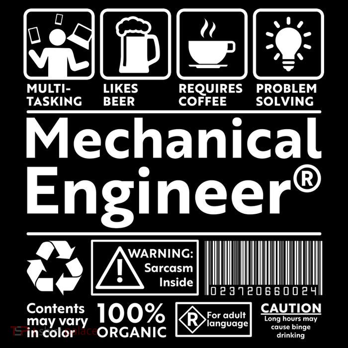Funny Mechanical Engineer Label Tall Sweatshirt
