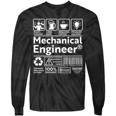 Funny Mechanical Engineer Label Tie-Dye Long Sleeve Shirt