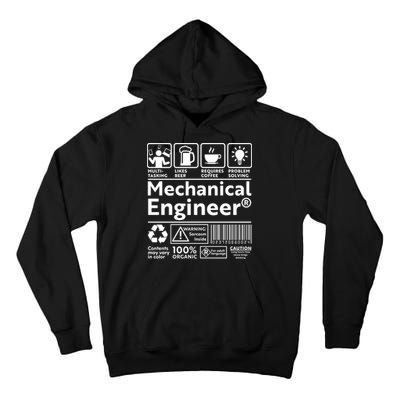 Funny Mechanical Engineer Label Tall Hoodie